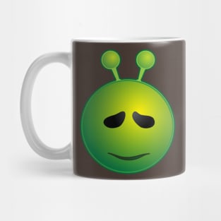 Funny Alien Monster ET Extraterrestrial Martian Green Man Emoji for Women, Men and Kids 16 Mug